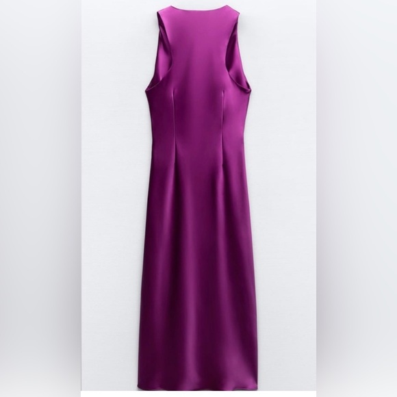 Zara satin Festive Days midi cocktail dress sz XL - Picture 2 of 7